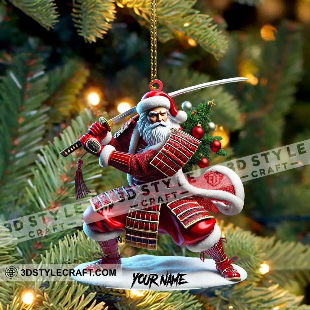 Santa Samurai Home Decor Christmas Ornament Personalized