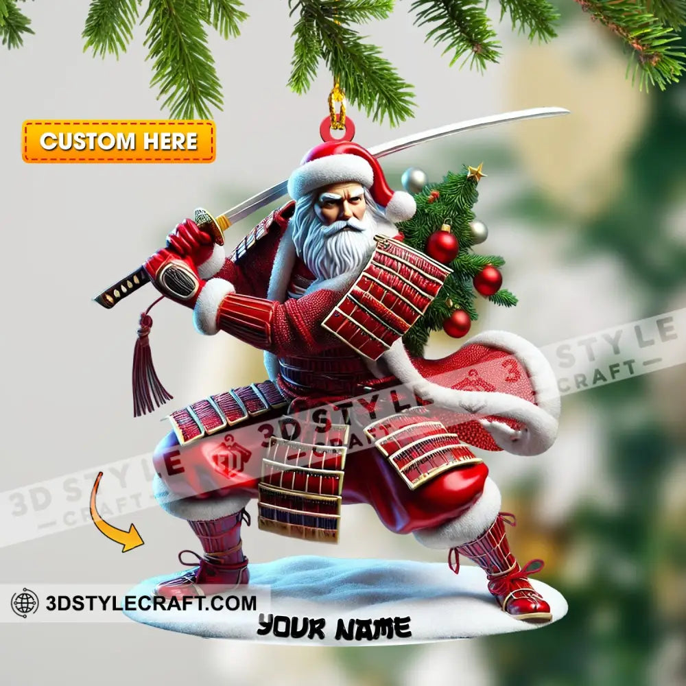 Santa Samurai Home Decor Christmas Ornament Personalized 3.54’’ / 1