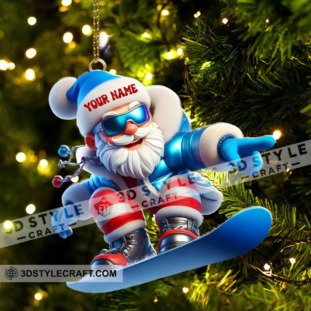 Santa Skiing Home Decor Christmas Ornament Personalized Ornament Ornament