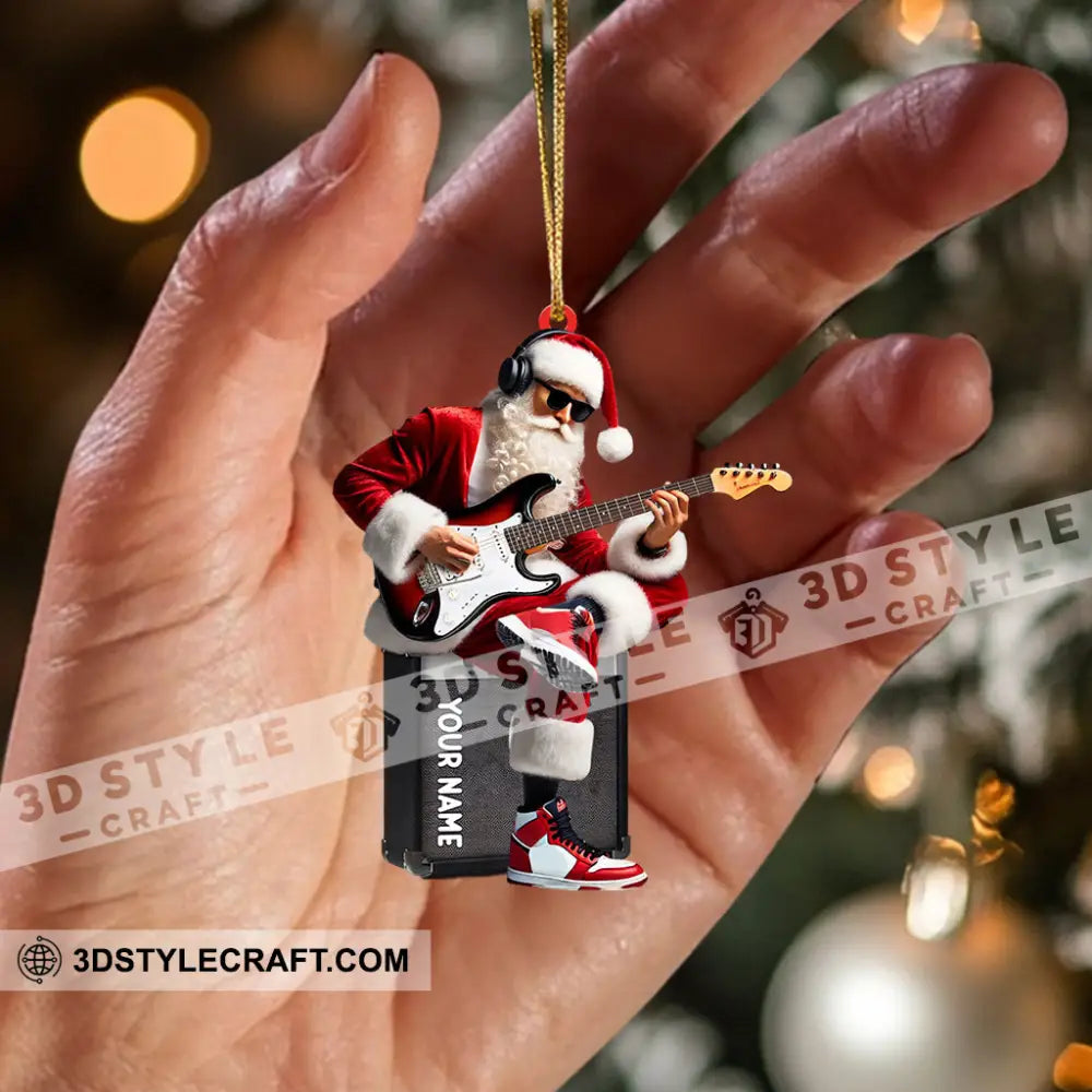 Santa Street Musician Home Decor Christmas Ornament Personalized