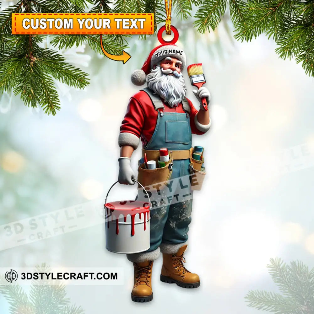 Santa The Painter Home Decor Christmas Ornament Personalized 3.54’’ / 1