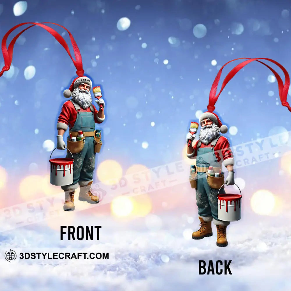 Santa The Painter Home Decor Christmas Ornament Personalized