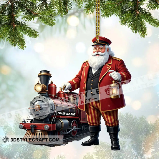 Santa Train Home Decor, Christmas Ornament, Personalized Ornament style option 2
