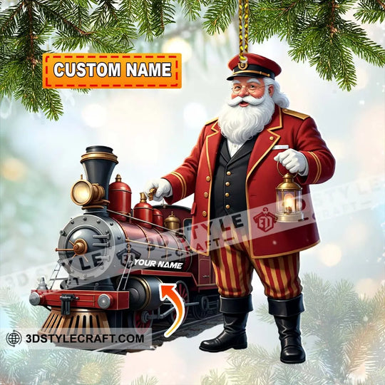 Santa Train Home Decor, Christmas Ornament, Personalized Ornament style option 1