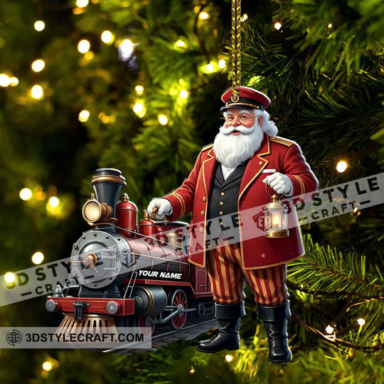 Santa Train Home Decor, Christmas Ornament, Personalized Ornament style option 3