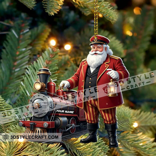 Santa Train Home Decor, Christmas Ornament, Personalized Ornament style option 4