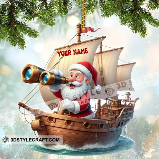Santa Treasure Hunt, Home Decor, Christmas Ornament, Personalized Ornament style option 2