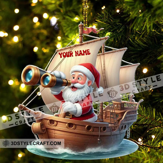Santa Treasure Hunt, Home Decor, Christmas Ornament, Personalized Ornament style option 3