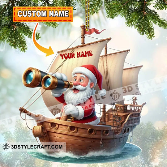 Santa Treasure Hunt, Home Decor, Christmas Ornament, Personalized Ornament style option 1