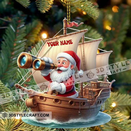 Santa Treasure Hunt, Home Decor, Christmas Ornament, Personalized Ornament style option 4