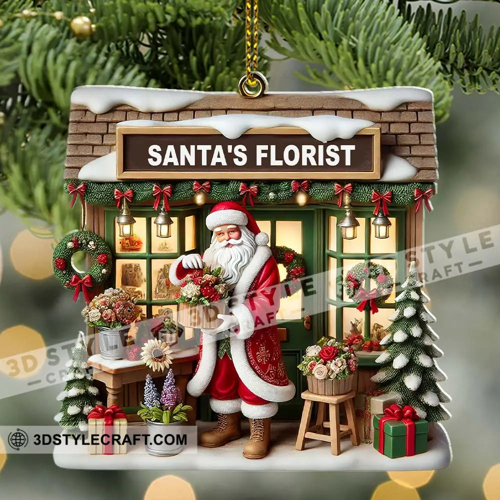 Santa’s Florist Christmas Ornament Personalized