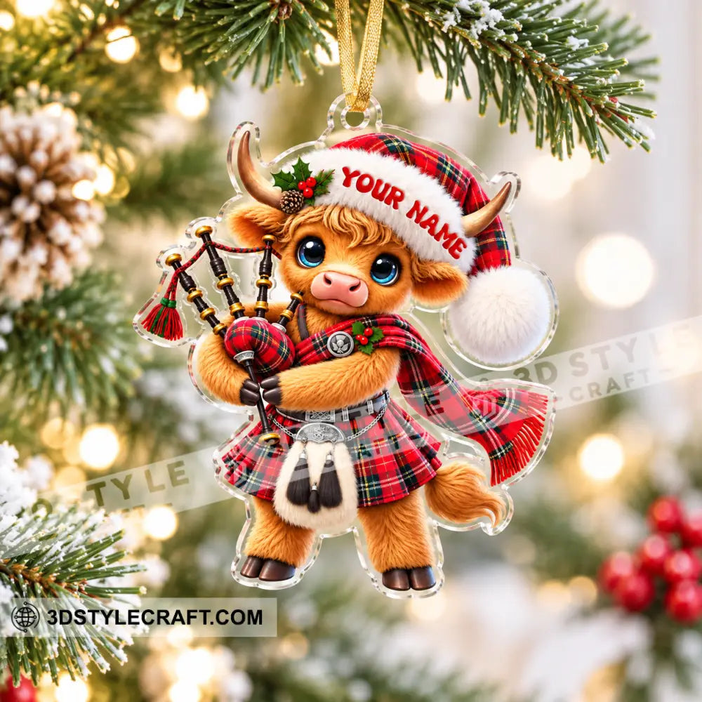 Scotland Cow Home Decor Christmas Ornament Personalized Ornament - Ornament
