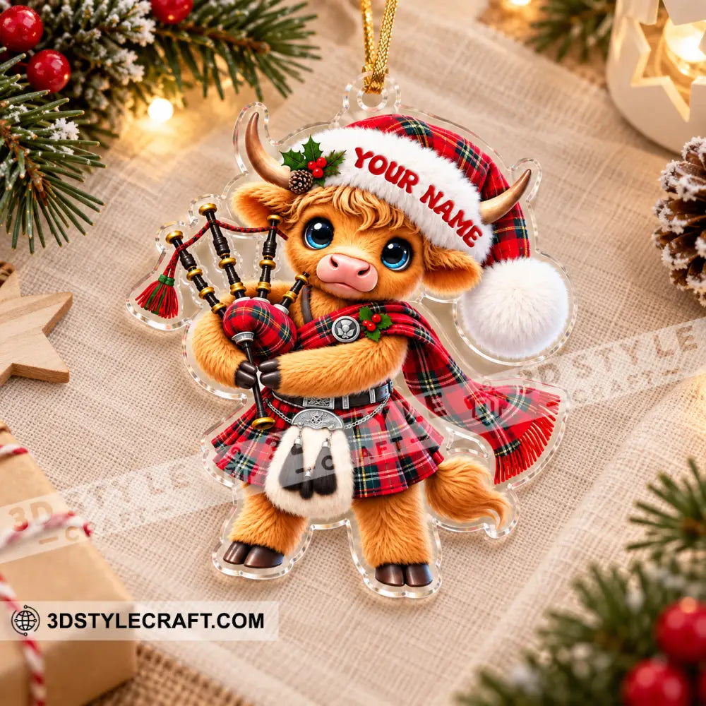 Scotland Cow Home Decor Christmas Ornament Personalized Ornament - Ornament