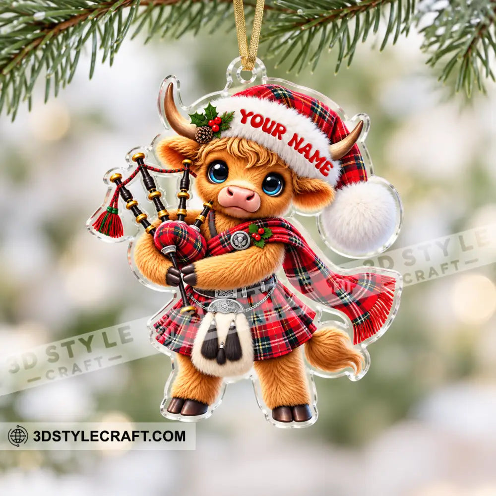 Scotland Cow Home Decor Christmas Ornament Personalized Ornament - Ornament