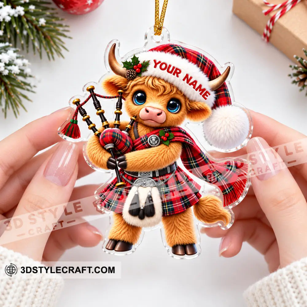 Scotland Cow Home Decor Christmas Ornament Personalized Ornament - Ornament