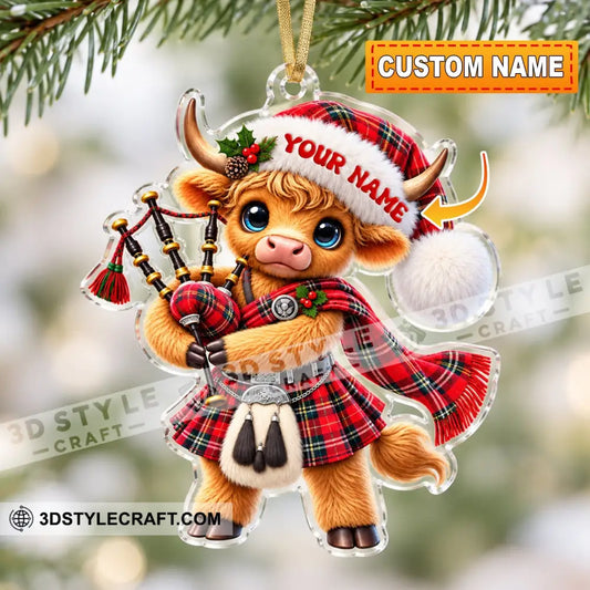 Scotland Cow Home Decor Christmas Ornament Personalized Ornament - Ornament