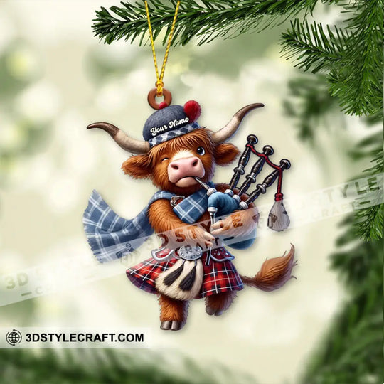 Scottish Cows Christmas, Home Decor, Christmas Ornament, Personalized Ornament style option 4