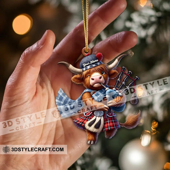 Scottish Cows Christmas, Home Decor, Christmas Ornament, Personalized Ornament style option 2