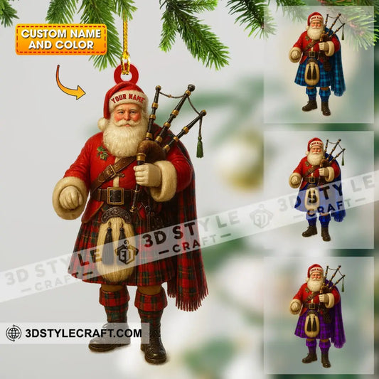 Scottish Santa Home Decor Christmas Ornament Personalized Ornament 3.54’’ / 1 Ornament Ornament