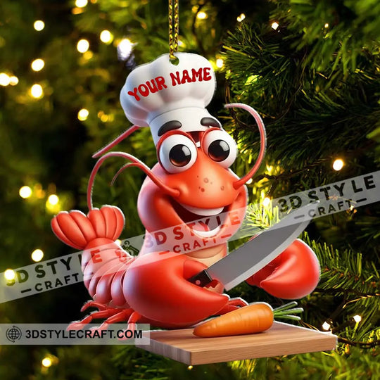 Seafood Chef, Lobster, Home Decor, Christmas Ornament, Personalized Ornament style option 3