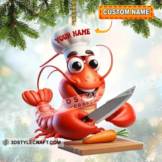 Seafood Chef, Lobster, Home Decor, Christmas Ornament, Personalized Ornament style option 1