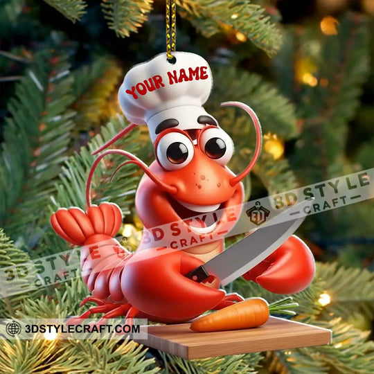 Seafood Chef, Lobster, Home Decor, Christmas Ornament, Personalized Ornament style option 4