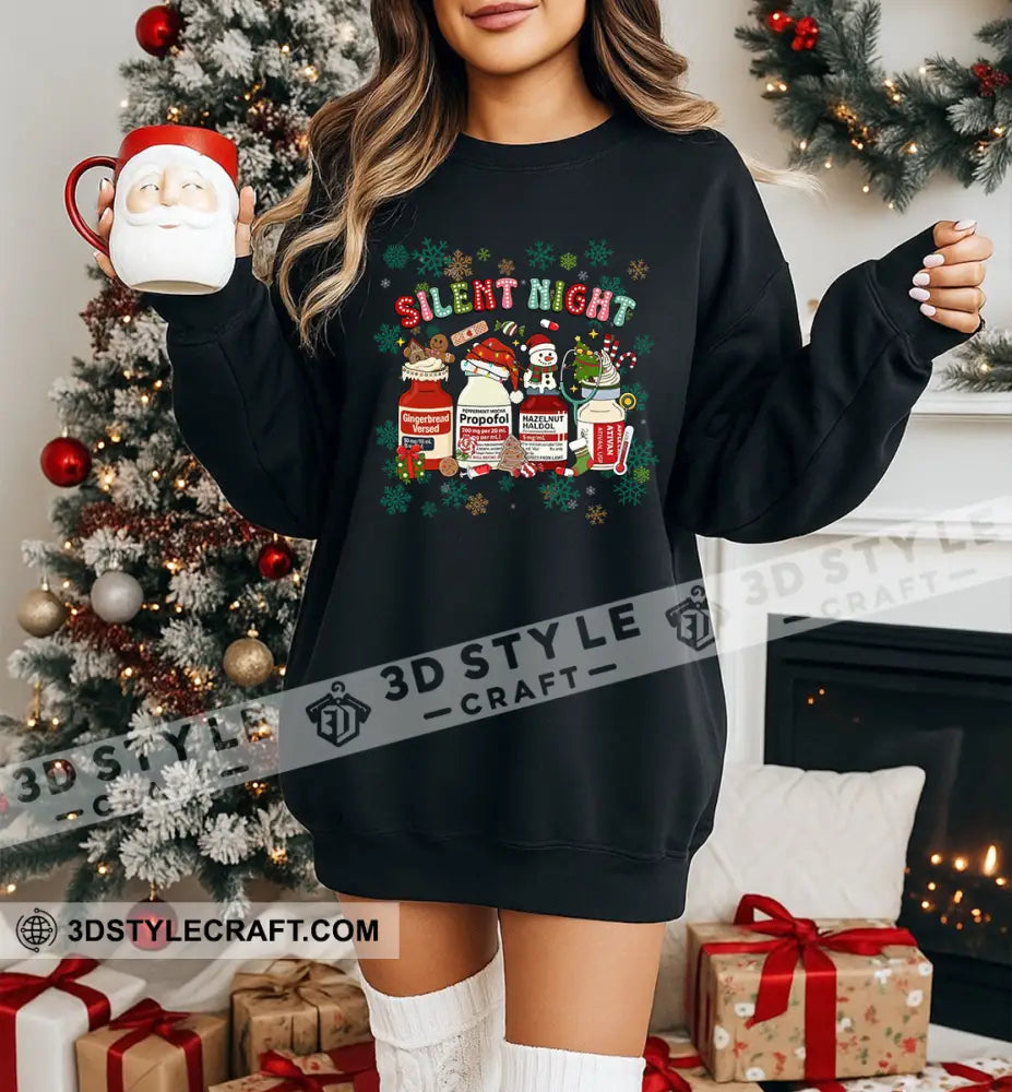 Silent Night Gift For Christmas Hoodie Apparel