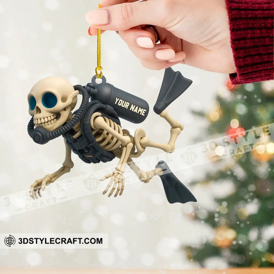Skull Diving Home Decor, Christmas Ornament, Personalized Ornament style option 2