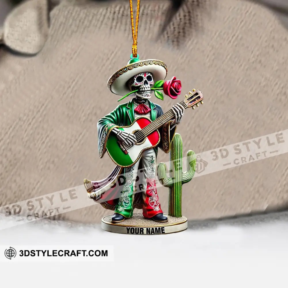Skull Musican Home Decor Christmas Ornament Personalized