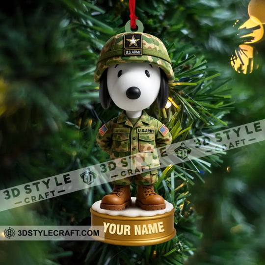 Snoopy Army Home Decor, Christmas Ornament, Personalized Ornament style option 4