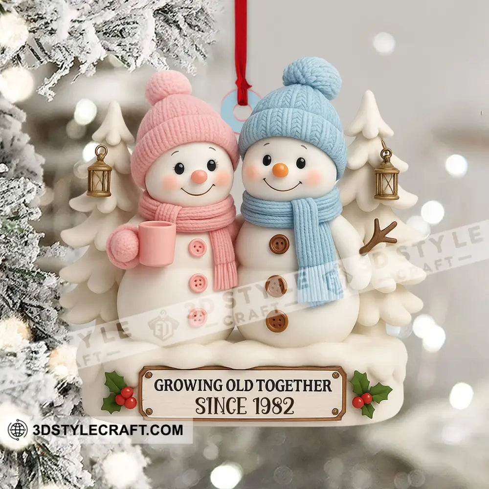 Snowman Couple Christmas Home Decor Christmas Ornament Personalized Ornament Ornament