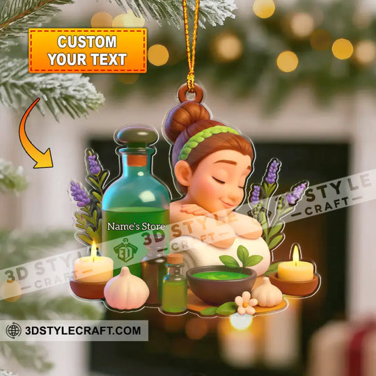 Spa Day Herbal Beauty Relaxation Home Decor, Christmas Ornament, Personalized Ornament style option 1