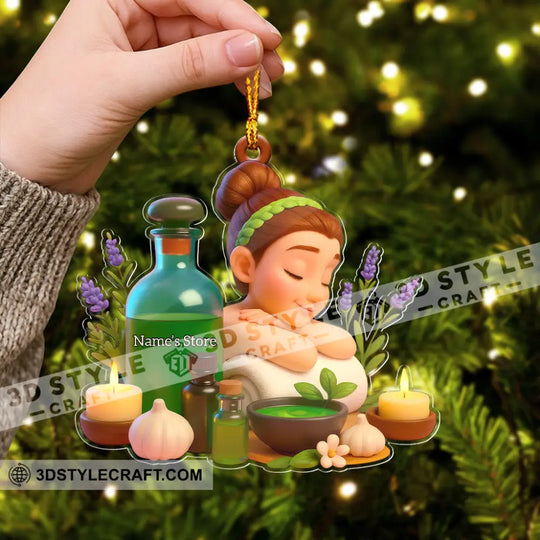 Spa Day Herbal Beauty Relaxation Home Decor, Christmas Ornament, Personalized Ornament style option 2