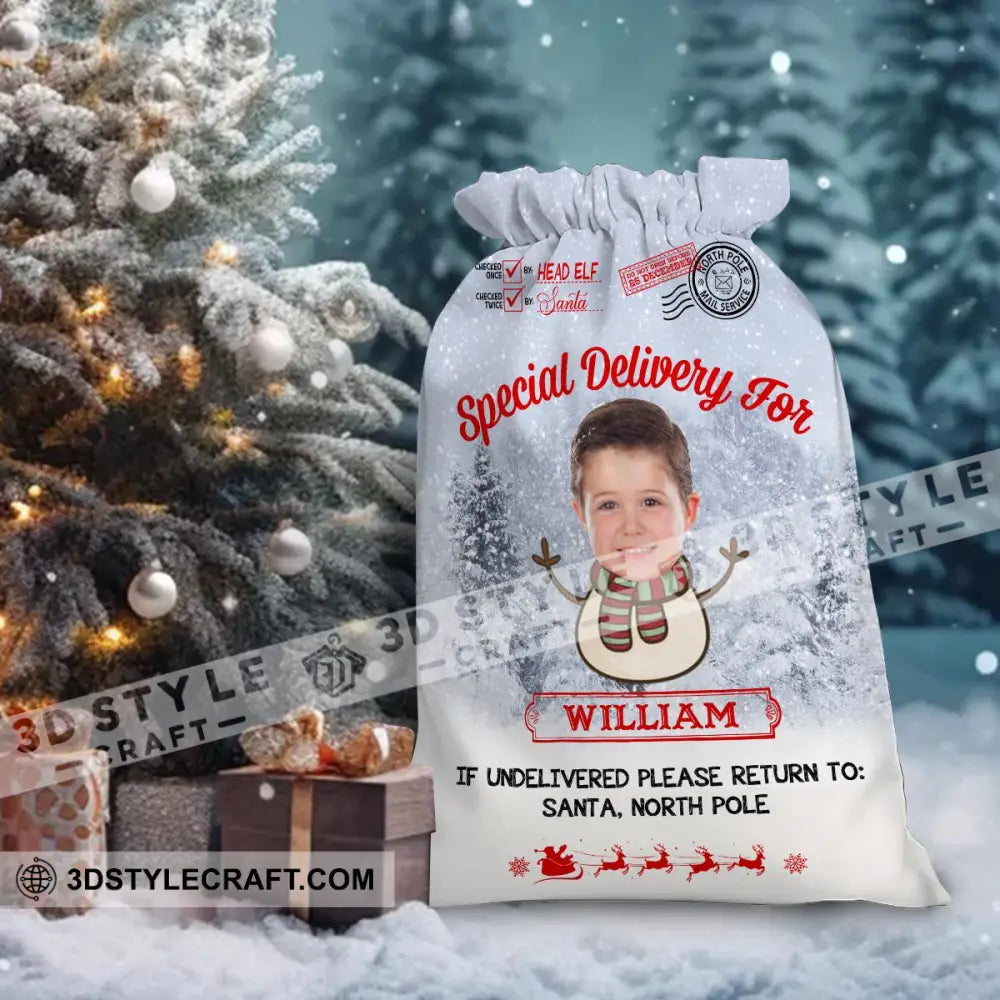 Special Christmas Delivery Custom Photo And Text Personalized String Bag Gift