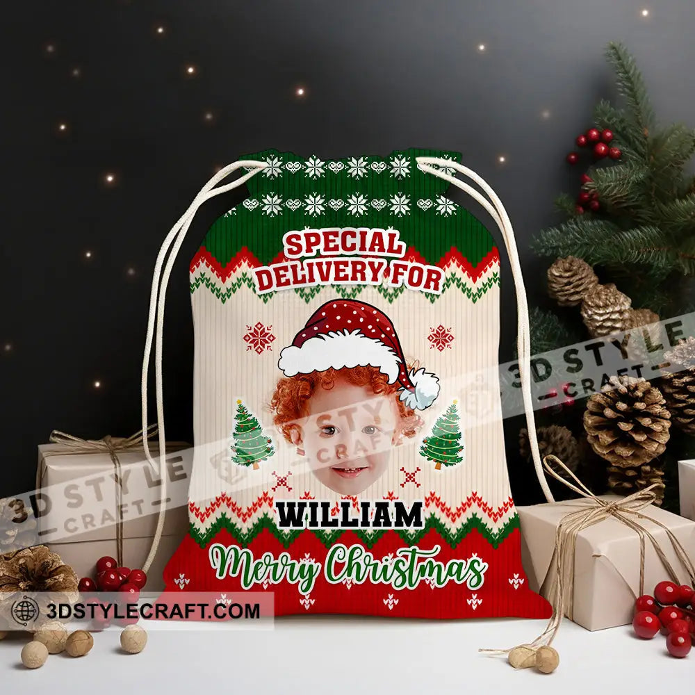 Special Delivery For Kid Personalized Christmas String Bag