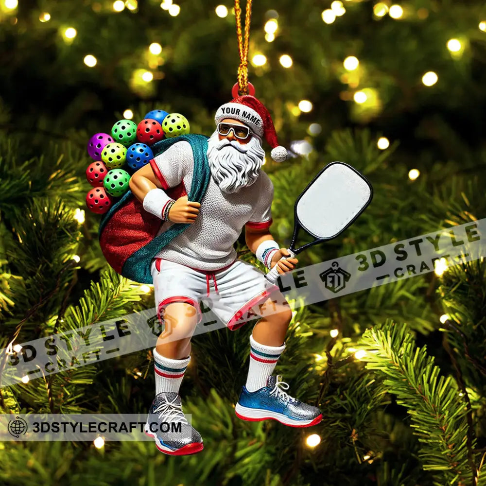 Sporty Santa Christmas Home Decor Ornament Personalized