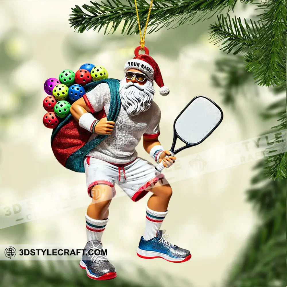 Sporty Santa Christmas Home Decor Ornament Personalized