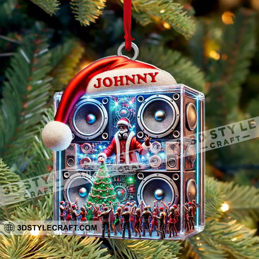 Swag Dj Santa Christmas Ornament Personalized