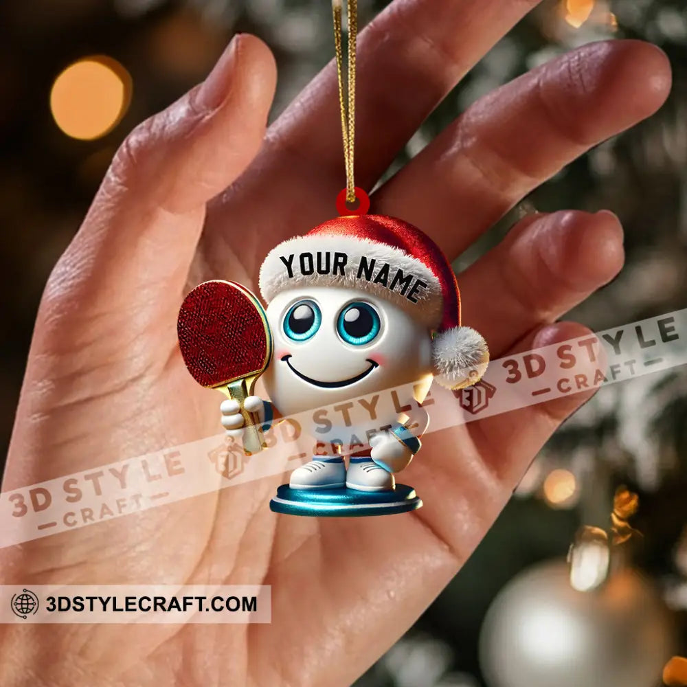 Table Tennis Racket And Ball Home Decor Christmas Ornament Personalized