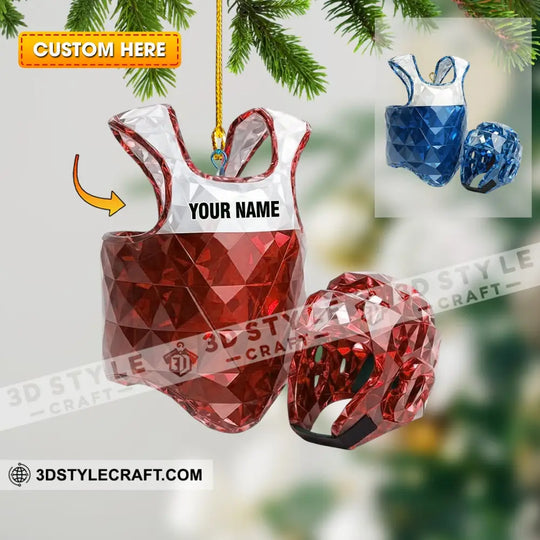 Taekwondo Christmas Home Decor, Christmas Ornament, Personalized Ornament style option 1
