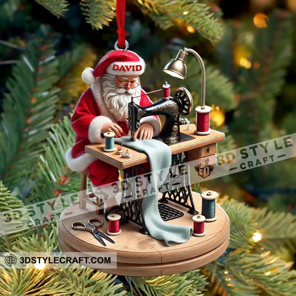 Tailor Santa Christmas Ornament Personalized