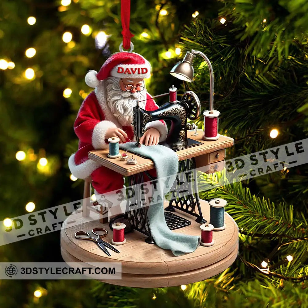 Tailor Santa Christmas Ornament Personalized