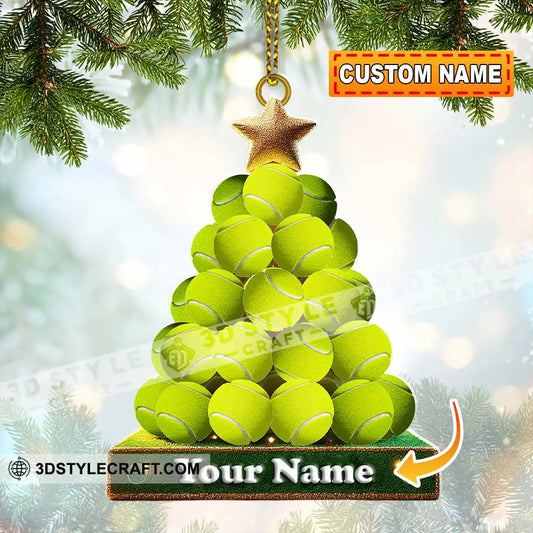 Tennis Ball Tree Christmas Ornament Personalized 3.54’’ / 1