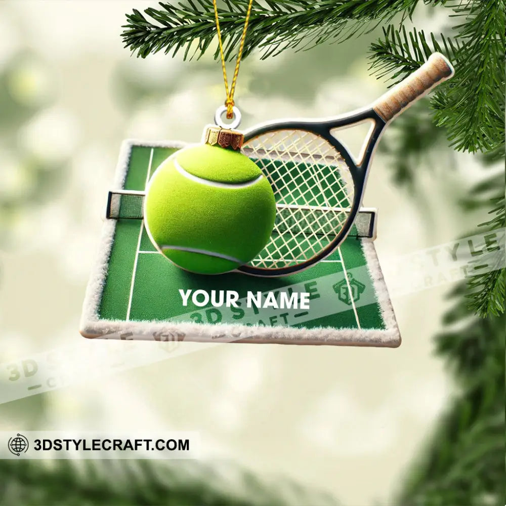 Tennis Yard Christmas Ornament Personalized