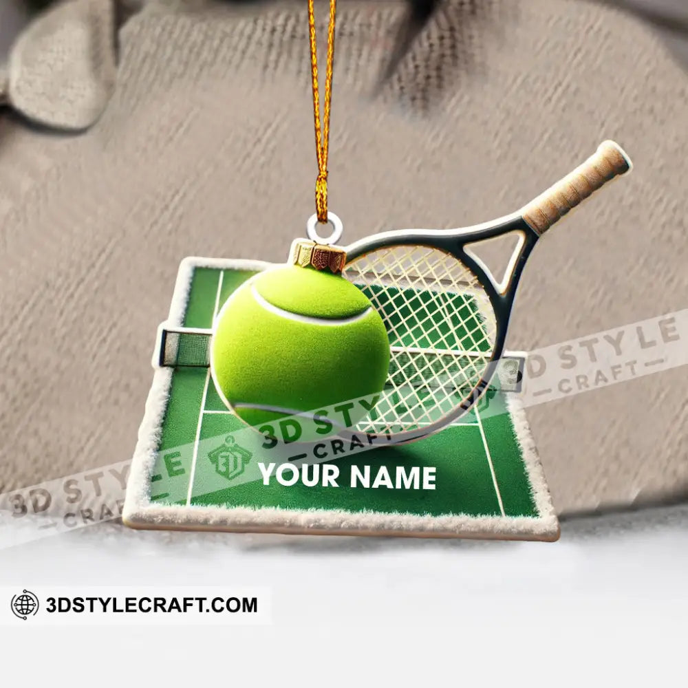 Tennis Yard Christmas Ornament Personalized