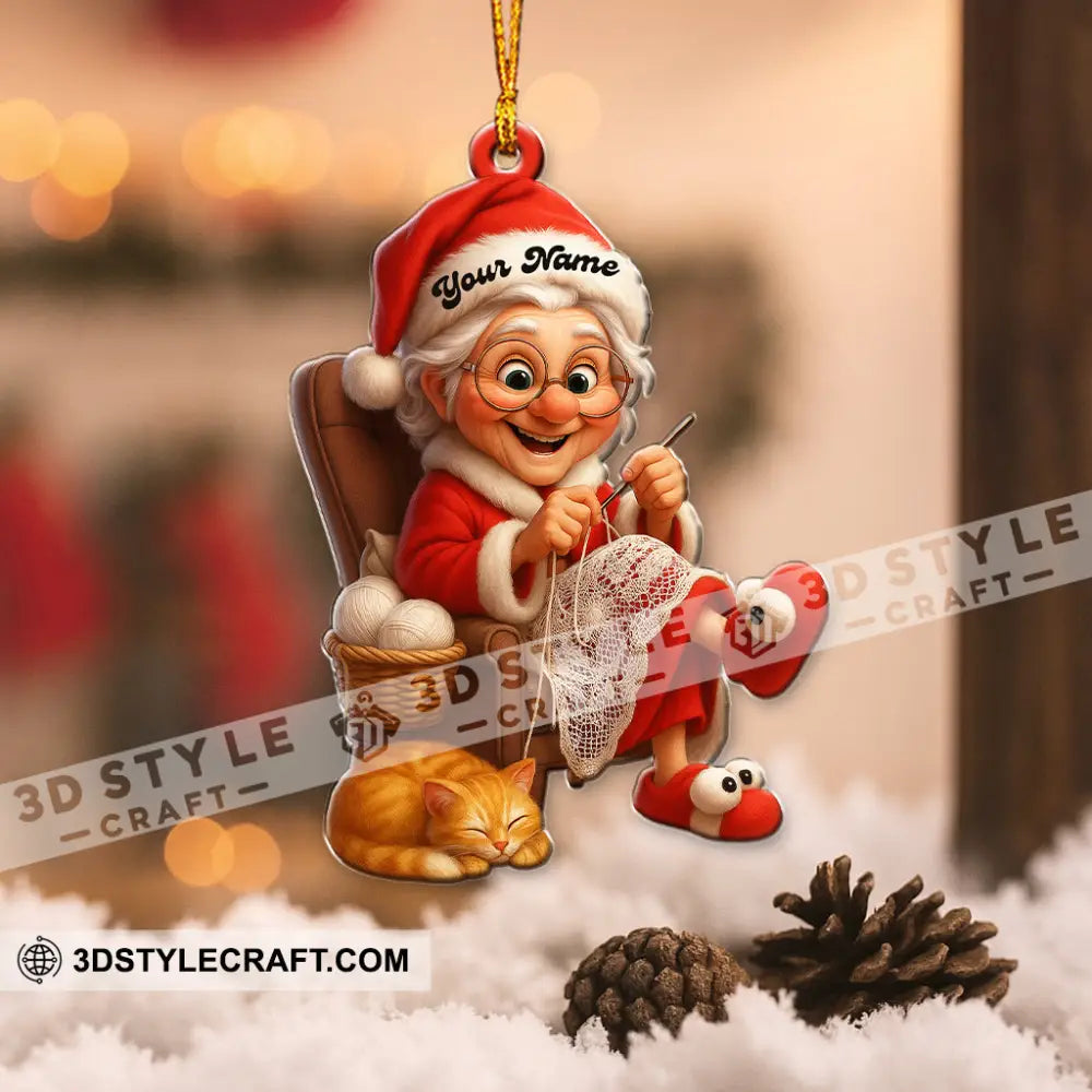 The Knitting Woman Home Decor Christmas Ornament Personalized Ornament Ornament