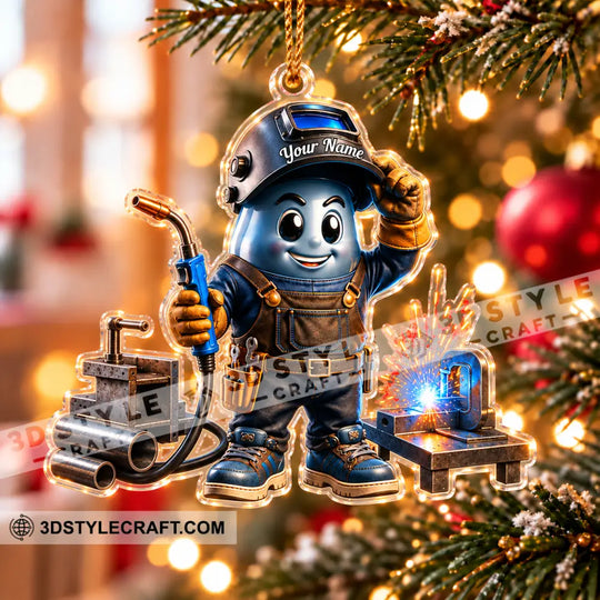 The Welder Home Decor, Christmas Ornament, Personalized Ornament style option 2