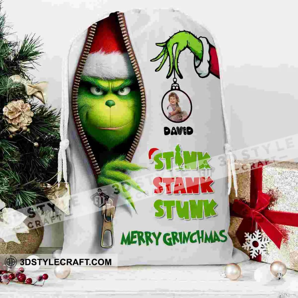 Tink Tank Stunk Custom Photo And Name Personalized String Bag Christmas Gift