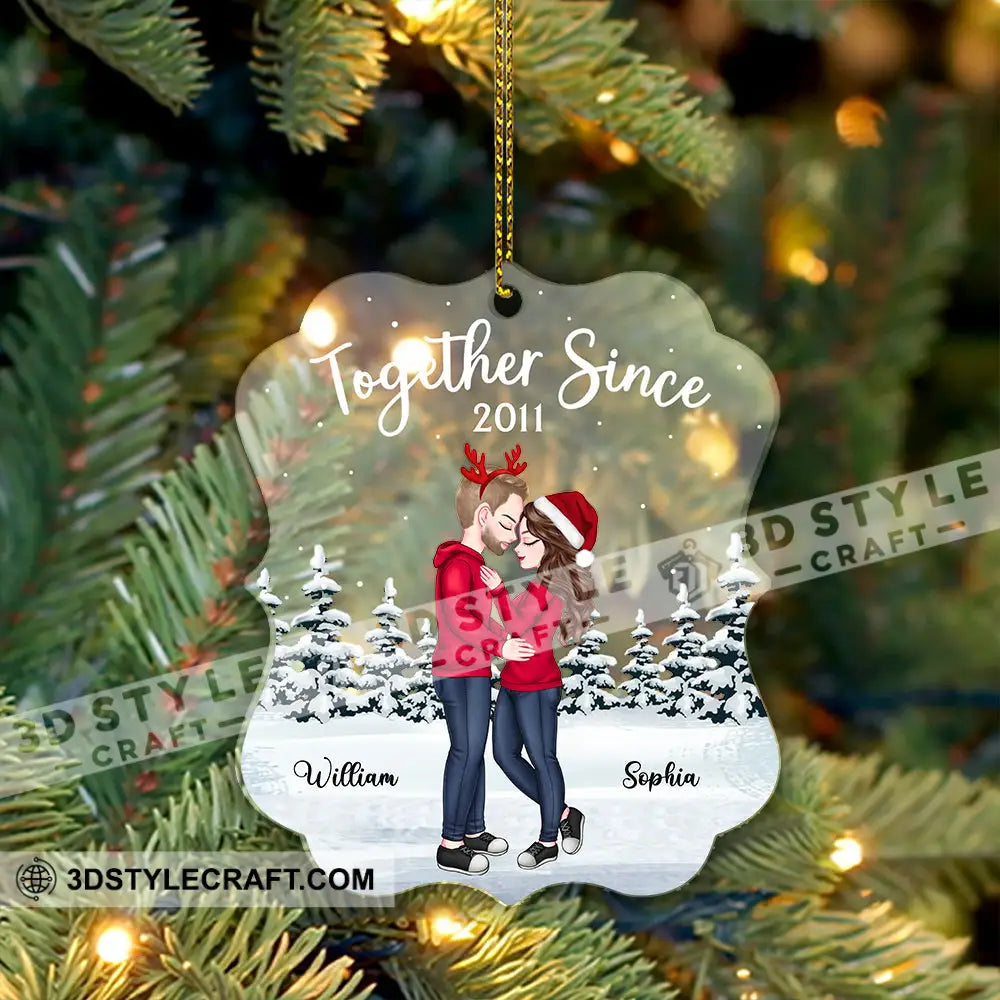 Together Since - Couple Ornament Custom Appearance Personalized Acrylic Gift For Christmas Family