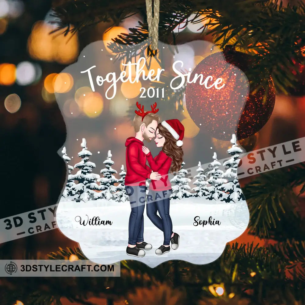 Together Since - Couple Ornament Custom Appearance Personalized Acrylic Gift For Christmas Family